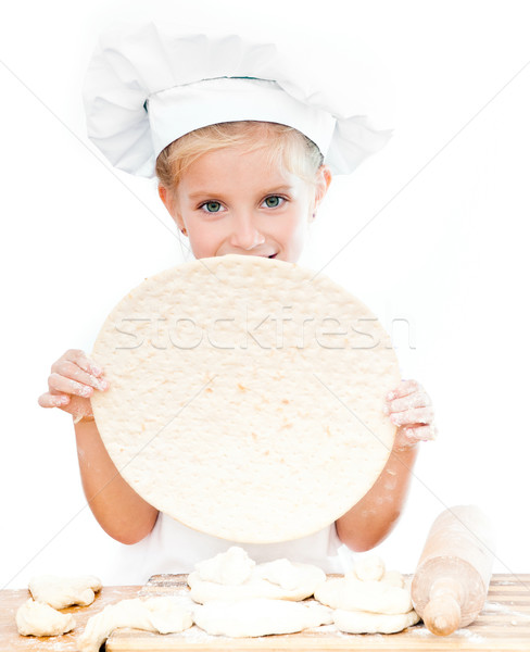 Сток-фото: девушки · пиццы · Cute · девочку · стороны · хлеб