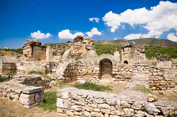 Oude ruines Turkije weg gebouw zonsondergang Stockfoto © GekaSkr