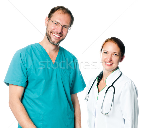врачи улыбаясь медицинской сотрудников изолированный белый Сток-фото © GekaSkr