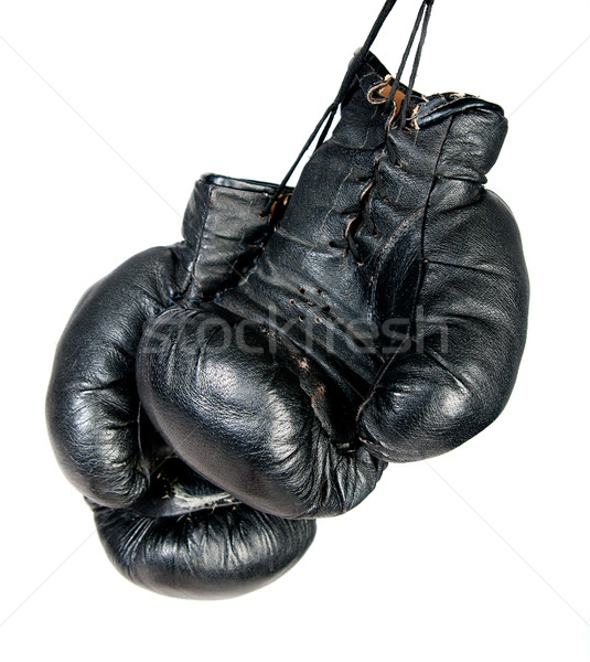 Gants de boxe noir isolé blanche sport fitness [[stock_photo]] © GekaSkr