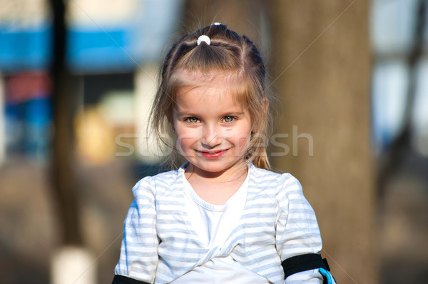 Petite fille aire de jeux cute extérieur équipement visage [[stock_photo]] © GekaSkr