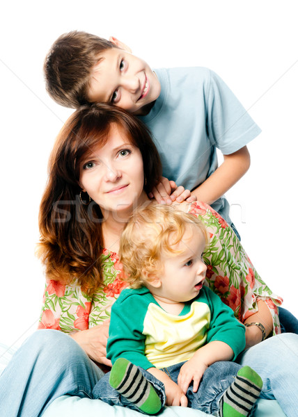Mamă copil copii alb femeie Imagine de stoc © GekaSkr