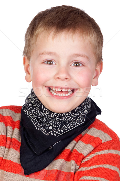 Adorabil copil păr izolat alb Imagine de stoc © Gelpi
