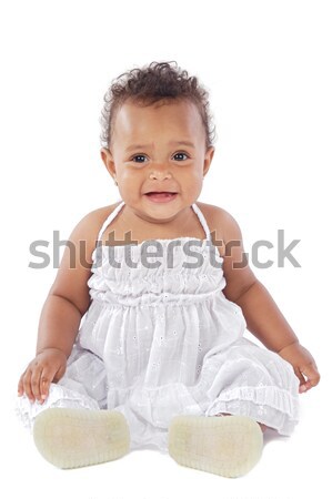 [[stock_photo]]: Adorable · enfant · blond · cheveux · isolé · blanche