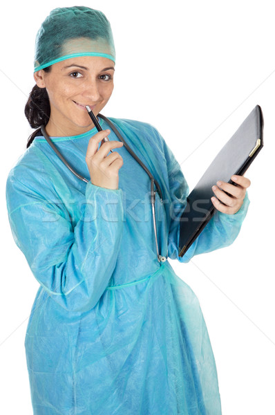 Atractiv doamnă medic alb afaceri femeie Imagine de stoc © Gelpi