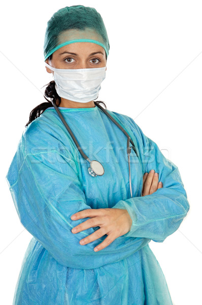 Atractiv doamnă medic alb afaceri femeie Imagine de stoc © Gelpi