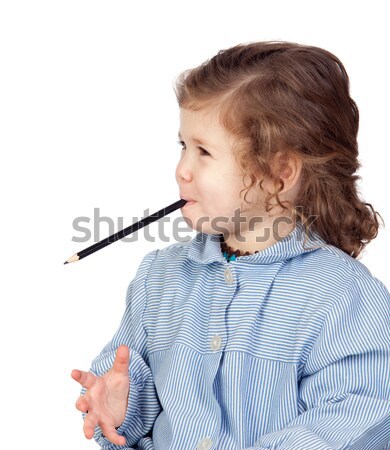 Angry child with crossed arm Stock photo © Gelpi