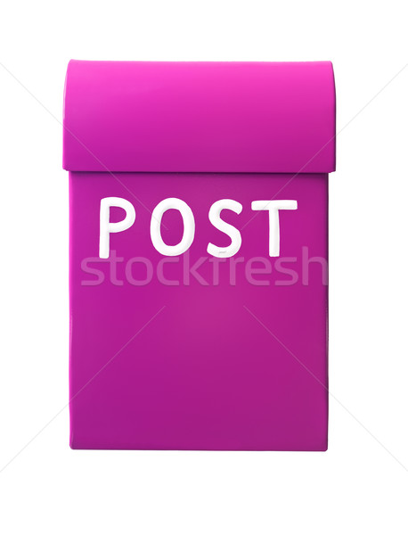 Pembe posta kutusu yalıtılmış beyaz ofis kutu Stok fotoğraf © gemenacom