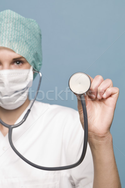 Nurse with a stethoscope Stock photo © gemenacom