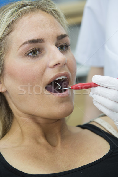 Kadın dişçi kadın hasta makro Stok fotoğraf © gemenacom