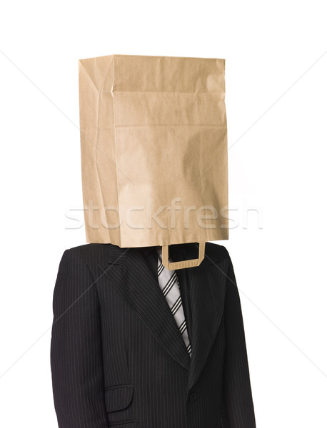 Man with a paperbag over his head Stock photo © gemenacom
