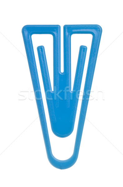 Mavi ataş yalıtılmış beyaz plastik makro Stok fotoğraf © gemenacom