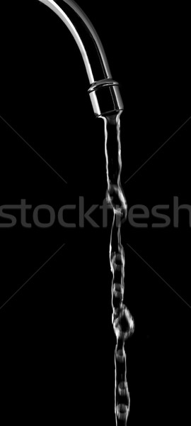 Dokunun su musluğunu su siyah enerji Stok fotoğraf © gemenacom