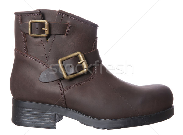 Braun Boot isoliert weiß Schuh Kleidung Stock foto © gemenacom