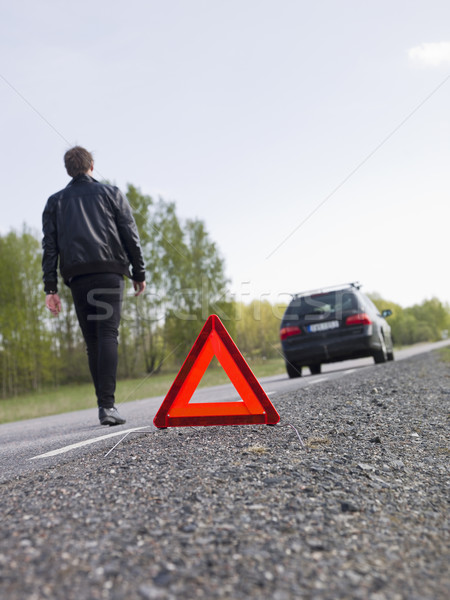 Warning triangle in front of a car breakdown Stock photo © gemenacom