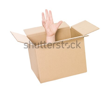 Férfi kartondoboz kezek doboz gyűrű stúdió Stock fotó © gemenacom