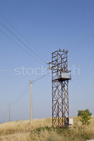 Telefoon paal elektrische woestijn warmte Stockfoto © gemenacom