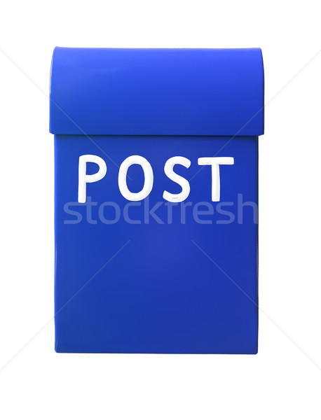 Kék postaláda izolált fehér iroda doboz Stock fotó © gemenacom