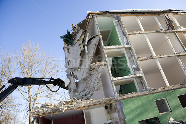 дома уничтожения вниз квартиру город строительство Сток-фото © gemenacom