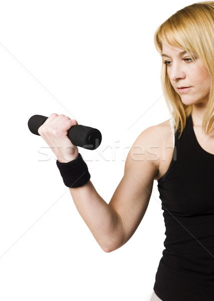 Kobieta uśmiech pracy sportu mięśni Zdjęcia stock © gemenacom