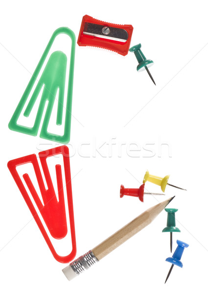 Stock photo: The letter 'G' made of office supplies