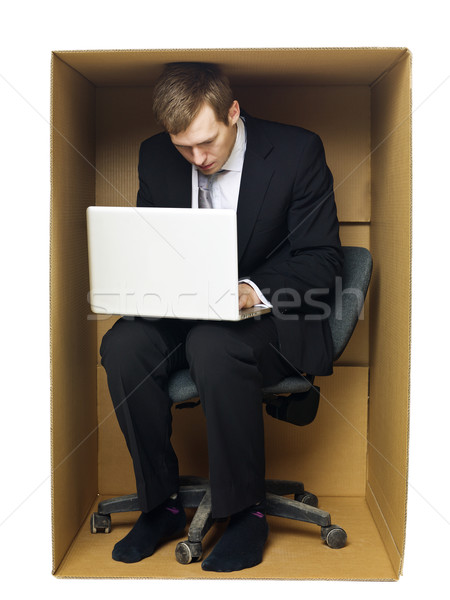 Stock foto: Geschäftsmann · fest · Büro · isoliert · weiß · Business