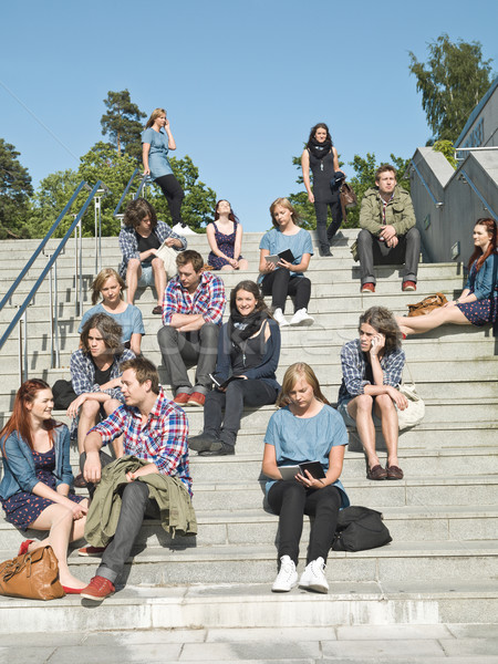 Sitting in the stairs Stock photo © gemenacom