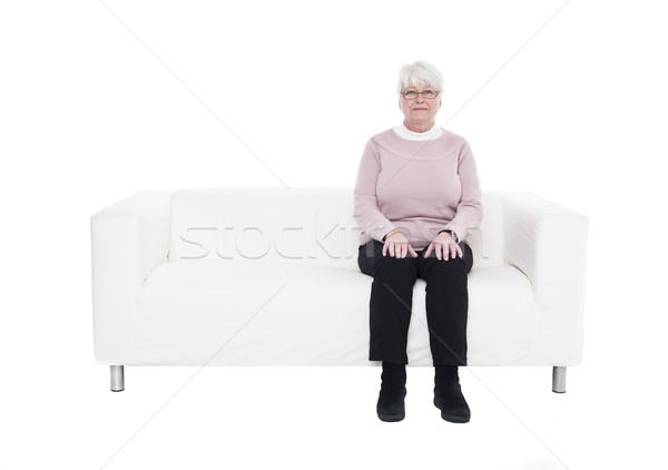 女性 ソファ 孤立した 白 家 ストックフォト © gemenacom