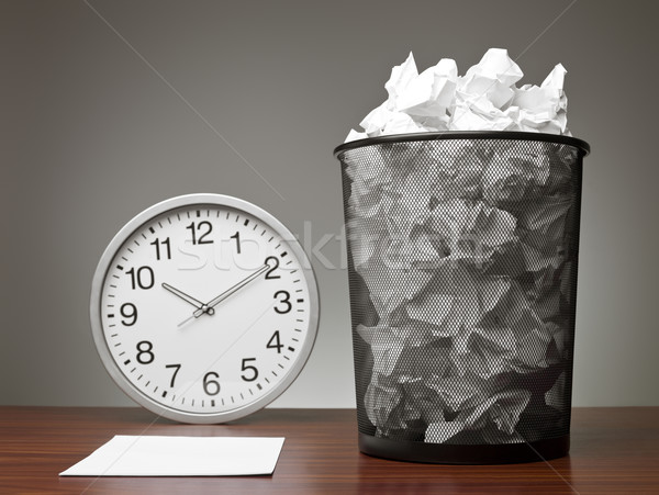 Recycle Bin and a clock Stock photo © gemenacom
