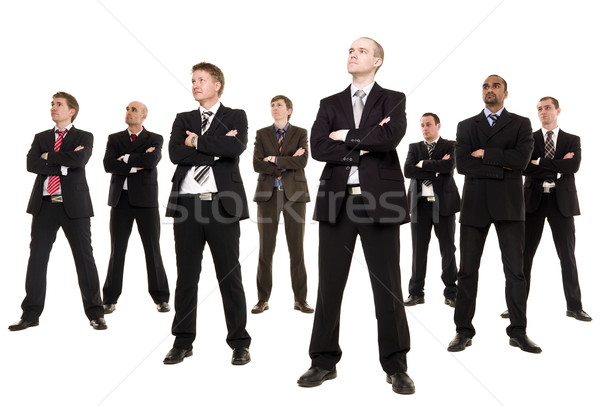 Grup oameni de afaceri izolat alb afaceri om de afaceri Imagine de stoc © gemenacom