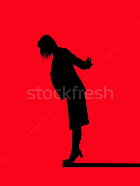 Silhouette of a woman close to fall down Stock photo © gemenacom