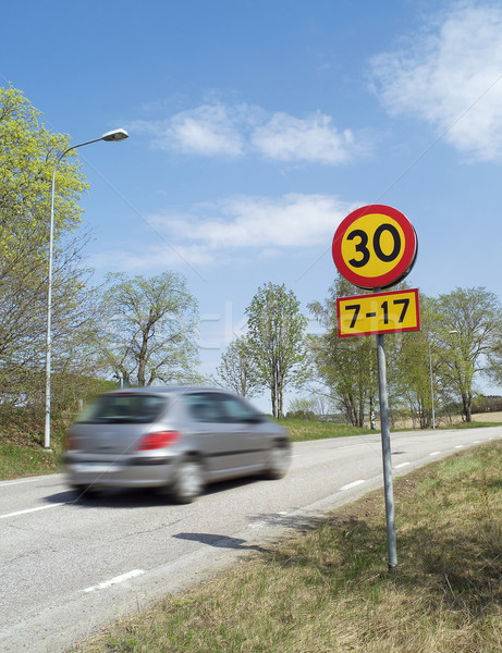 Hız limiti araba sürücü hızlı yol yaz Stok fotoğraf © gemenacom