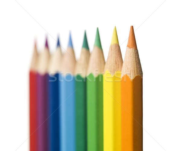 Lápis criança lápis verde azul Foto stock © gemenacom