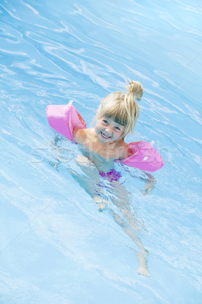 Girl in a swimming-pool Stock photo © gemenacom