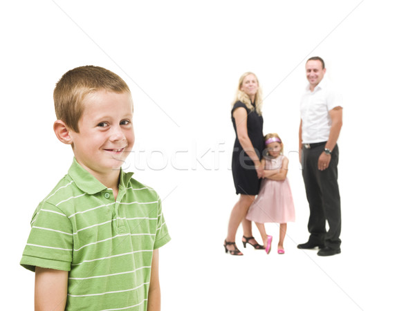 Young boy in front of his family Stock photo © gemenacom