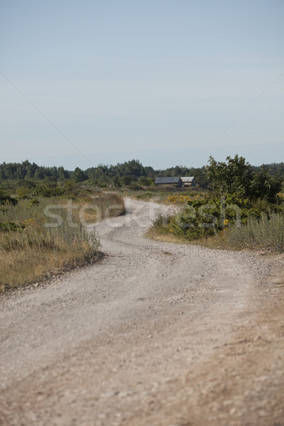 Foto stock: Estrada · de · terra · estrada · mar · ilha · poeira · vazio