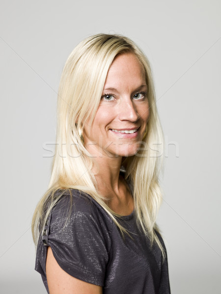 Foto stock: Retrato · mujer · sonriente · mujer · sonrisa · mujeres · feliz