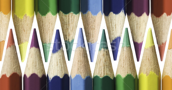 Zigzag pattern with colourd pencils Stock photo © gemenacom