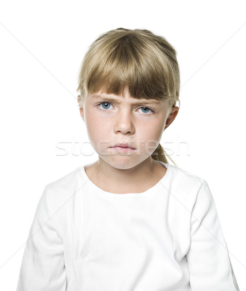 Triste ragazza ritratto bianco bambino Foto d'archivio © gemenacom