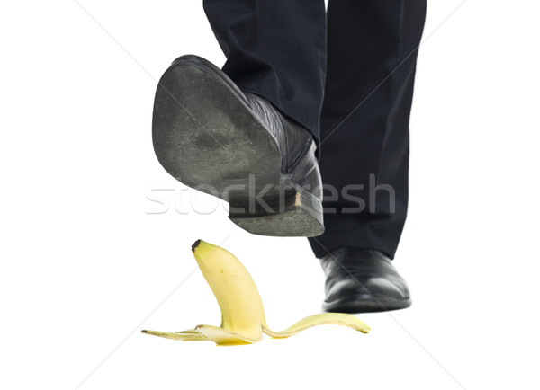 Banán héj cédula izolált fehér cipő Stock fotó © gemenacom