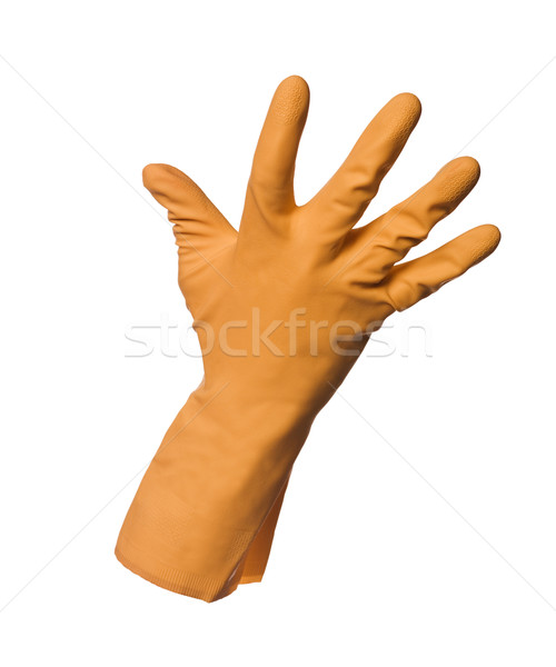 Orange Schutz Handschuh isoliert weiß Wasser Stock foto © gemenacom