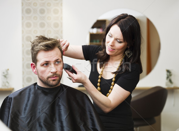 Salão de cabeleireiro situação homem projeto homens trabalhando Foto stock © gemenacom