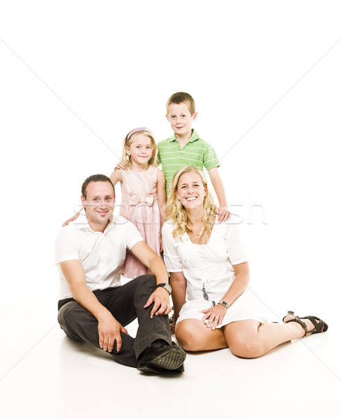 Stok fotoğraf: Aile · yalıtılmış · beyaz · kadın · çocuk · erkekler