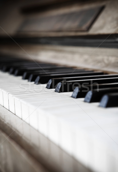Worn piano keys with short focal depth Stock photo © gemenacom