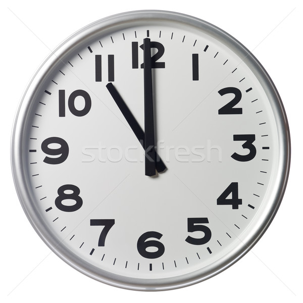 Onze relógio preto branco ninguém vertical Foto stock © gemenacom