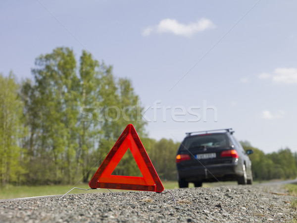 Warning triangle in front of a car breakdown Stock photo © gemenacom