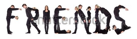 Csoportkép szó szolgáltatás izolált fehér férfiak Stock fotó © gemenacom