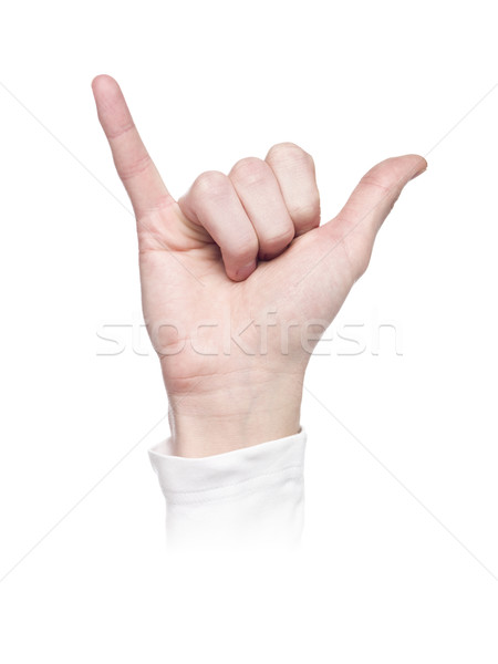 письме язык жестов изолированный белый толпа знак Сток-фото © gemenacom