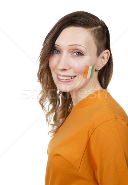 Ragazza sorridere bandiera Costa d'Avorio guancia donna Foto d'archivio © gemenacom