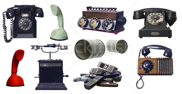 Collage of vintage telephones Stock photo © gemenacom